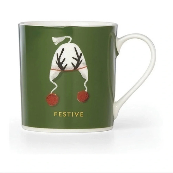 Kate spade Lenox festive mug green winter hat - Picture 1 of 4